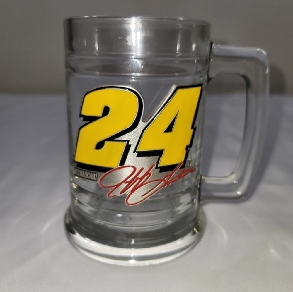 NASCAR Jeff Gordon #24 Glass Beer Mug Clear DuPont Hendkick Motorsport.‎